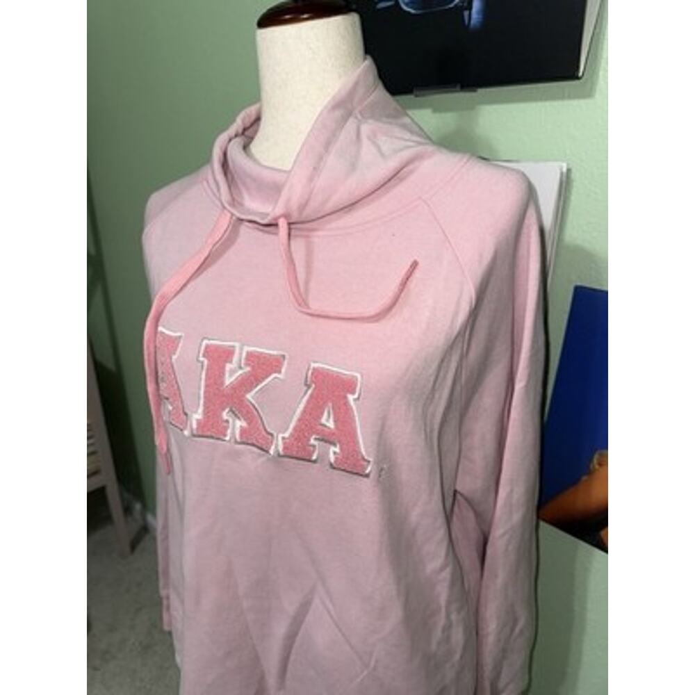 Ivy Storehouse AKA Alpha Kappa Alpha Pink Funnel Neck Cowl Sweatshirt Size Large - Picture 3 of 5